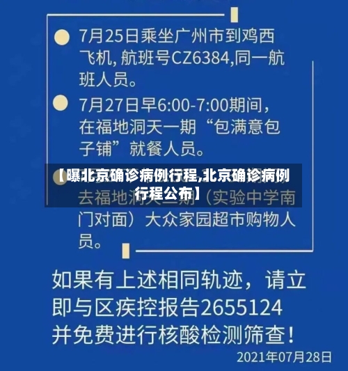 【曝北京确诊病例行程,北京确诊病例行程公布】