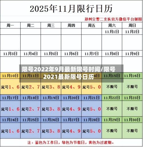 限号2022年9月最新限号时间/限号2021最新限号日历-第2张图片