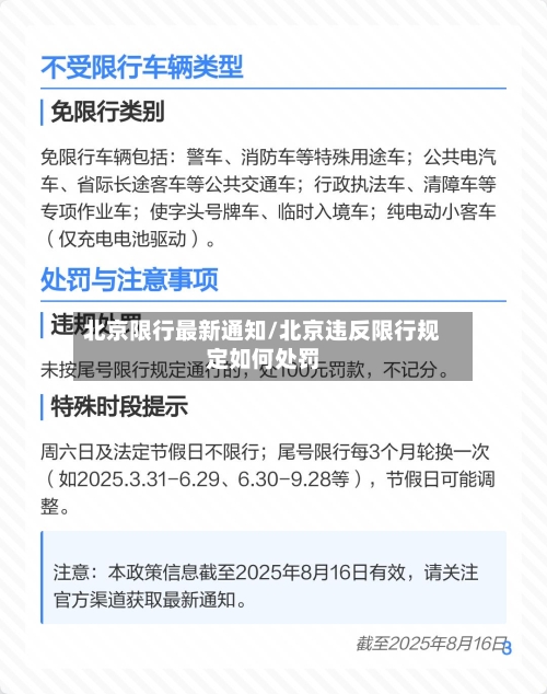 北京限行最新通知/北京违反限行规定如何处罚