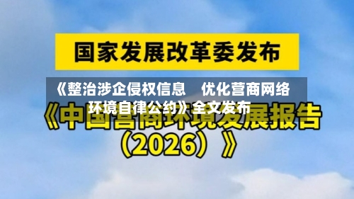 《整治涉企侵权信息　优化营商网络环境自律公约》全文发布